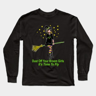 CUTE HALLOWEEN WITCH ON BROOM COSTUME Long Sleeve T-Shirt